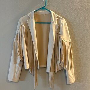 Fringe Cream Jacket